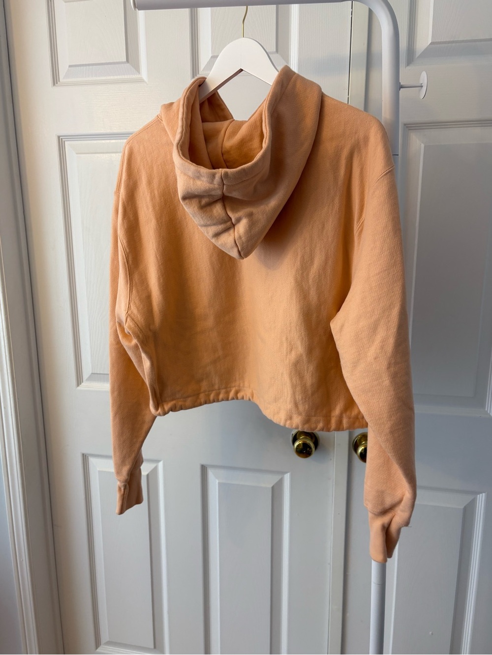 Champion Peach Cropped Pullover Hoodie Size Medium Cotton - Picture 4 of 12